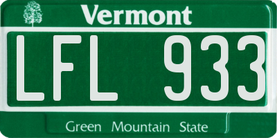 VT license plate LFL933