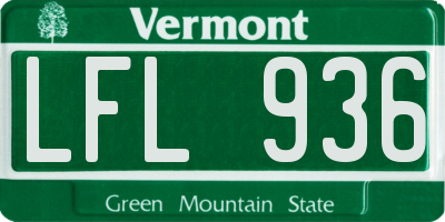 VT license plate LFL936