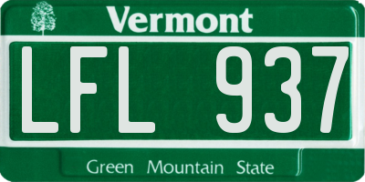VT license plate LFL937