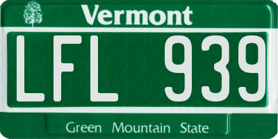 VT license plate LFL939