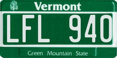 VT license plate LFL940