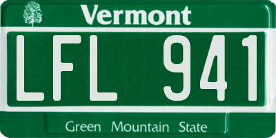 VT license plate LFL941