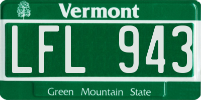 VT license plate LFL943