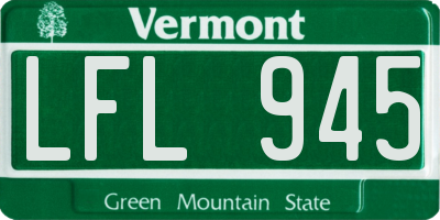 VT license plate LFL945