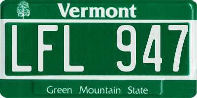 VT license plate LFL947