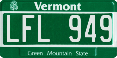 VT license plate LFL949