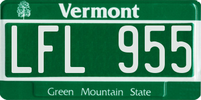 VT license plate LFL955