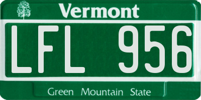 VT license plate LFL956