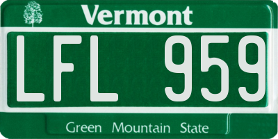 VT license plate LFL959