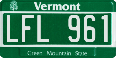 VT license plate LFL961