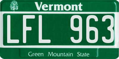 VT license plate LFL963
