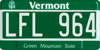 VT license plate LFL964