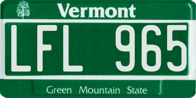 VT license plate LFL965