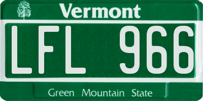 VT license plate LFL966
