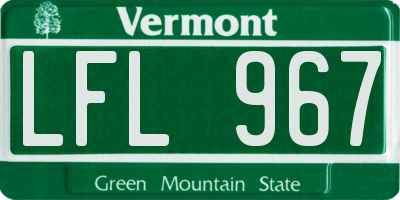 VT license plate LFL967