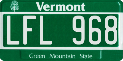 VT license plate LFL968