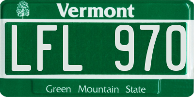 VT license plate LFL970