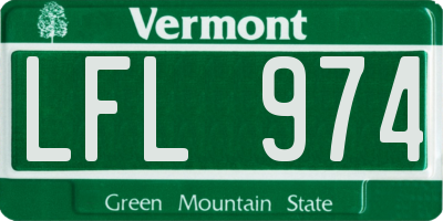 VT license plate LFL974