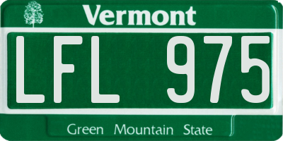 VT license plate LFL975