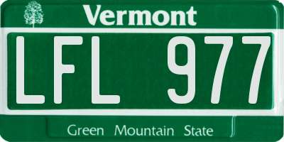 VT license plate LFL977