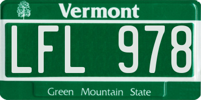 VT license plate LFL978
