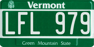 VT license plate LFL979