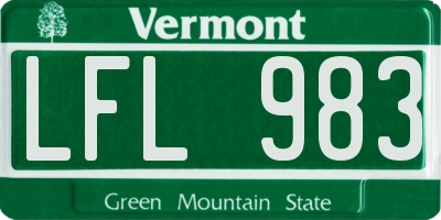 VT license plate LFL983