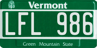 VT license plate LFL986