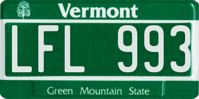 VT license plate LFL993