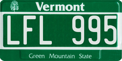 VT license plate LFL995