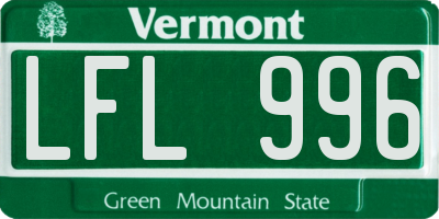 VT license plate LFL996