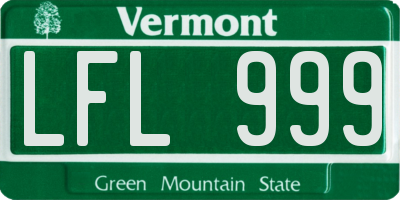 VT license plate LFL999