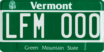 VT license plate LFM000
