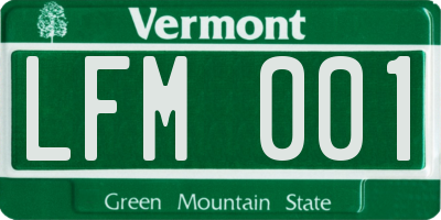 VT license plate LFM001