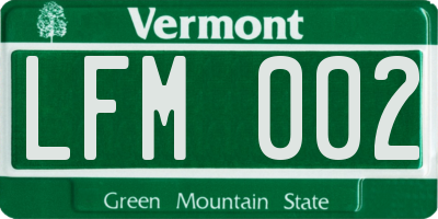 VT license plate LFM002