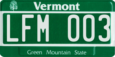 VT license plate LFM003