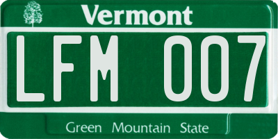 VT license plate LFM007