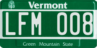 VT license plate LFM008