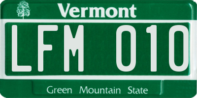 VT license plate LFM010