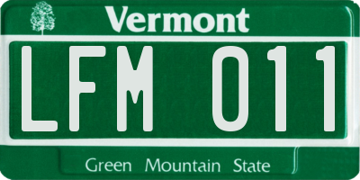 VT license plate LFM011