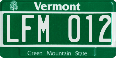 VT license plate LFM012