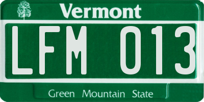 VT license plate LFM013