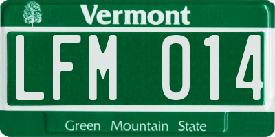 VT license plate LFM014