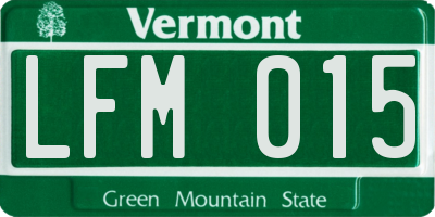 VT license plate LFM015