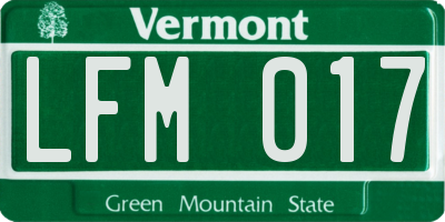 VT license plate LFM017