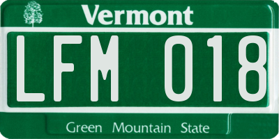 VT license plate LFM018