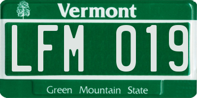 VT license plate LFM019
