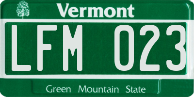 VT license plate LFM023