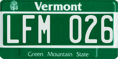 VT license plate LFM026