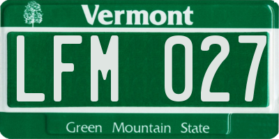 VT license plate LFM027